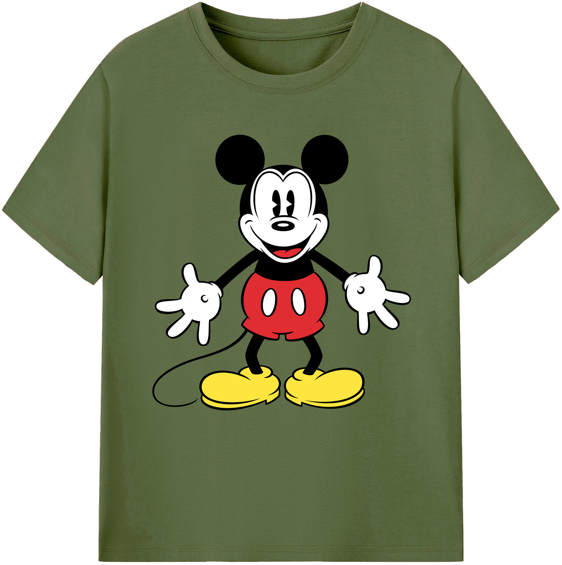 （画像用） ミッキーマウス Mickey Mouse 綿100％半袖Tシャツ（フロントプリント）